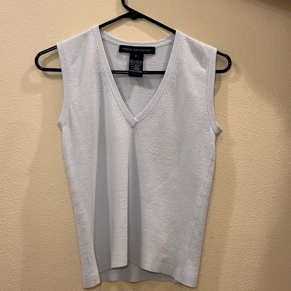 French Connection Sweater Vest. Light Blue. Size Small